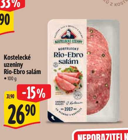 Kostelecké uzeniny Rio-Ebro salám 100 g