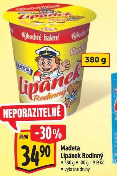   Madeta Lipánek Rodinný 380 g  