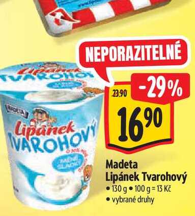   Madeta Lipánek Tvarohový  130 g 