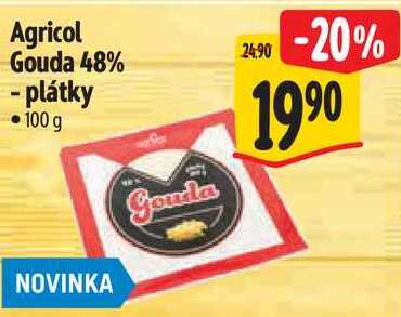 Agricol Gouda 48% - plátky, 100 g