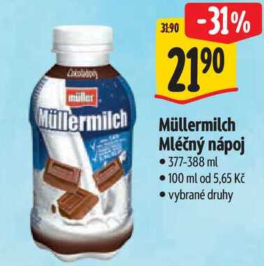 Müllermilch Mléčný nápoj, 377-388 ml