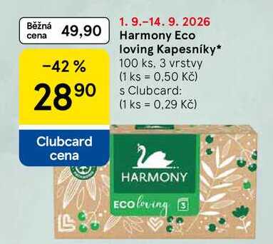 Harmony Eco loving Kapesníky, 100 ks, 3 vrstvy