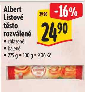 Albert Listové těsto rozválené, 275 g