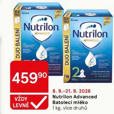 Nutrilon Advanced Batolecí mléko, 1 kg, více druhů