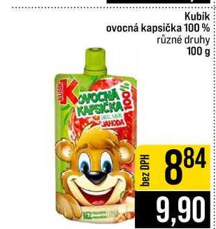 Kubik ovocná kapsička 100% různé druhy 100 g