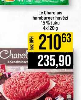 Le Charolais hamburger hovězí 15% tuku 4x120 g