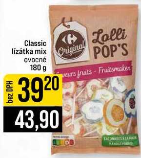 Classic lizátka mix ovocné 180 g