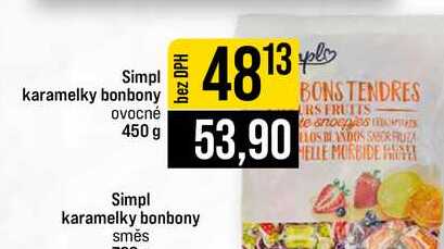 Simpl karamelky bonbony ovocné 450 g
