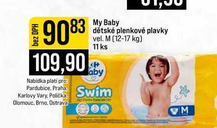 My Baby dětské plenkové plavky vel. M 12-17 kg 11 ks
