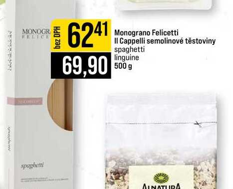 Monograno Felicetti Il Cappelli semolinové těstoviny spaghetti linguine 500 g