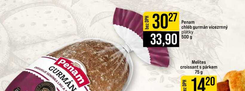 Penam chléb gurmán vícezrnný plátky 500 g