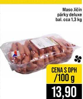 Maso Jičín párky deluxe bal. cca 1,3 kg 100g