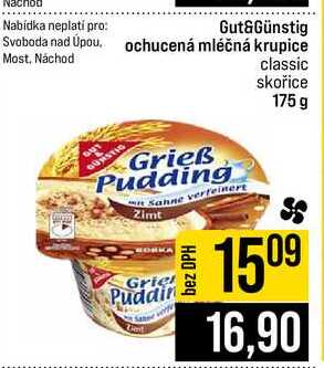 Gut&Günstig ochucená mléčná krupice classic skořice 175 g