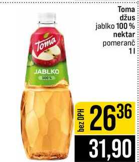 Toma džus jablko 100% nektar pomeranč 1l