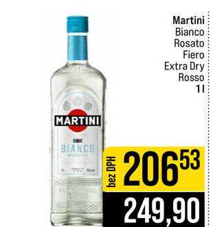 Martini Bianco Rosato Fiero Extra Dry Rosso 1l