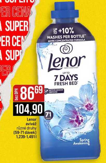 Lenor aviváž různé druhy 59-71 dávek 1,239-1,491l
