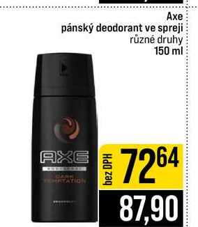 Axe pánský deodorant ve spreji různé druhy 150 ml 