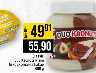 Classic Duo Kaonuts krém lískový oříšek a kakao 400 g 