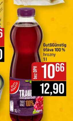 Gut&Günstig šťáva 100% hrozny 1l