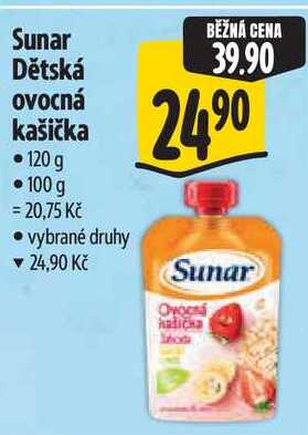 Sunar Dětská ovocná kašička, 120 g