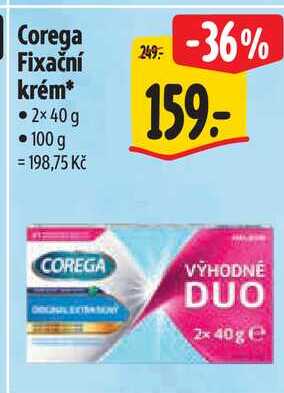 Corega Fixační krém, 2x 40 g