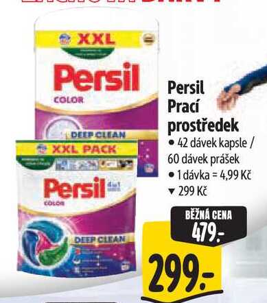 Persil Prací prostředek, 42 dávek kapsle/60 dávek prášek