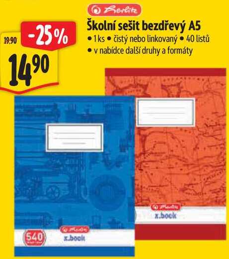 Školní sešit bezdřevý A5