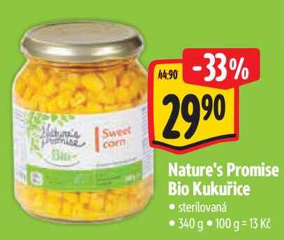 Nature's Promise Bio Kukuřice, 340 g