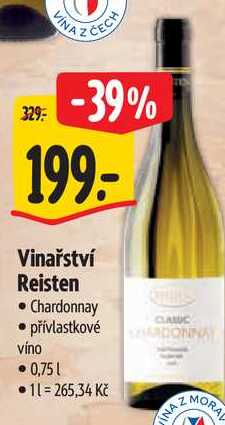 Vinařství Reisten, 0,75 l