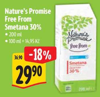 Nature's Promise Free From Smetana 30%, 200 ml