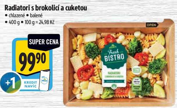 Radiatori s brokolicí a cuketou, 400 g