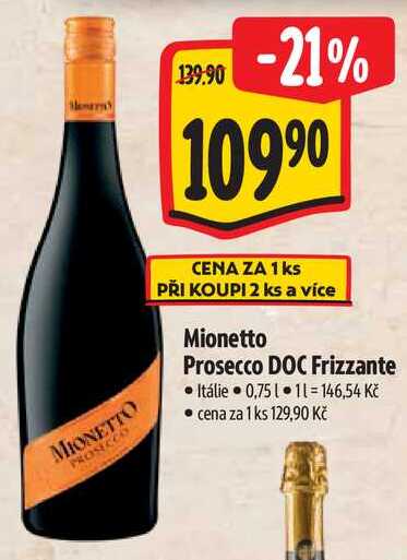 Mionetto Prosecco DOC Frizzante, 0,75 l