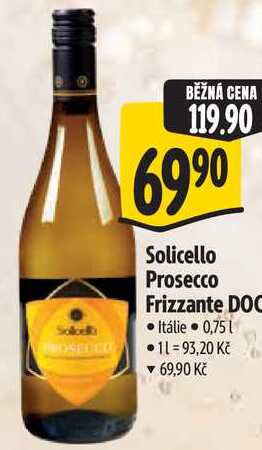 Solicello Prosecco Frizzante DOC, 0,75 l