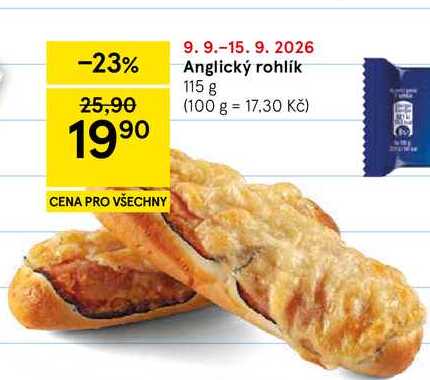 Anglický rohlík, 115 g
