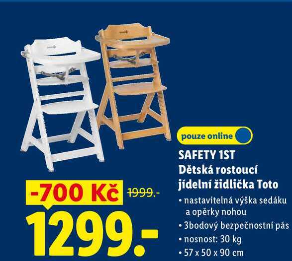 SAFETY 1ST Dětská rostoucí jídelní židlička Toto