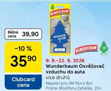 Wunderbaum Osvěžovač vzduchu do auta, více druhů