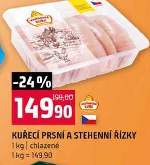 KUŘECÍ PRSNÍ A STEHENNÍ ŘÍZKY 1 kg chlazené