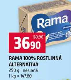RAMA 100% ROSTLINNÁ ALTERNATIVA 250 g neslaná v akci