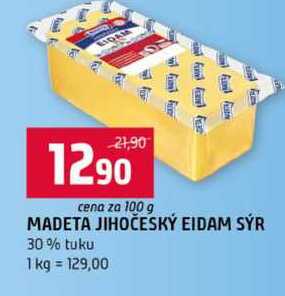 MADETA JIHOČESKÝ EIDAM SÝR 30% tuku 100g