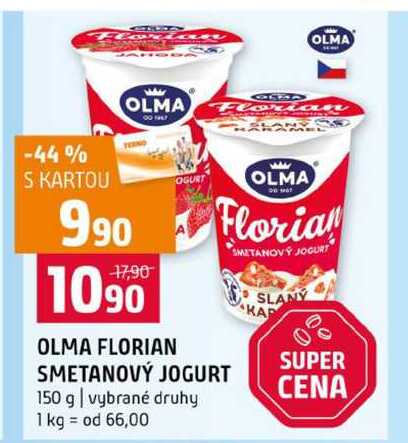 OLMA FLORIAN SMETANOVÝ JOGURT 150 g vybrané druhy