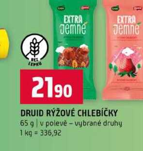 DRUID RÝŽOVÉ CHLEBÍČKY 65 g v polevě vybrané druhy  