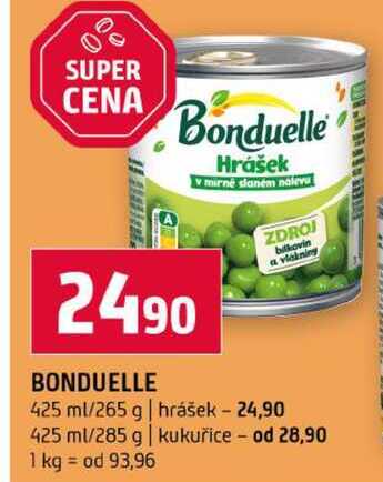 BONDUELLE 425 ml 265 g hrášek 