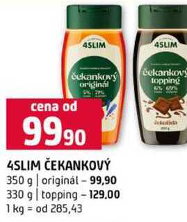 4SLIM ČEKANKOVÝ 350 g originál 330 g topping 