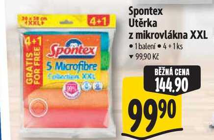Spontex Utěrka z mikrovlákna XXL 4+1 ks