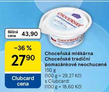 Choceňská mlékárna Choceňské tradiční pomazánkové neochucené, 150 g 
