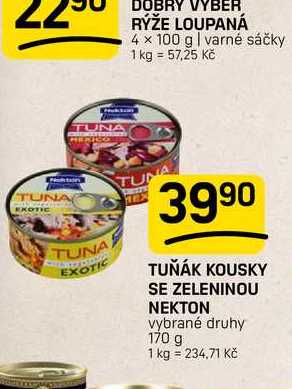 TUŇÁK KOUSKY SE ZELENINOU NEKTON vybrané druhy 170 g