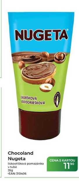 Chocoland Nugeta lískooríšková pomazánka v tubě 35g