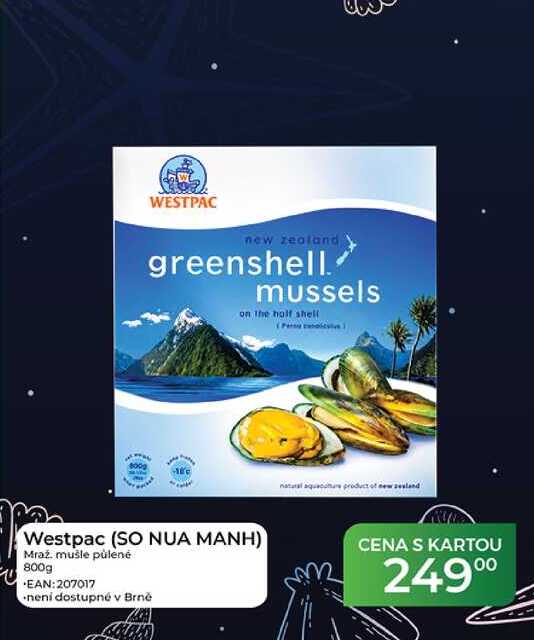 Westpac (SO NUA MANH) Mraz. mušle půlené 800g