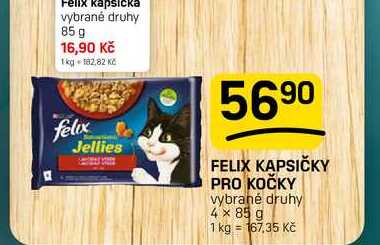 FELIX KAPSIČKY PRO KOČKY vybrané druhy 4 x 85 g