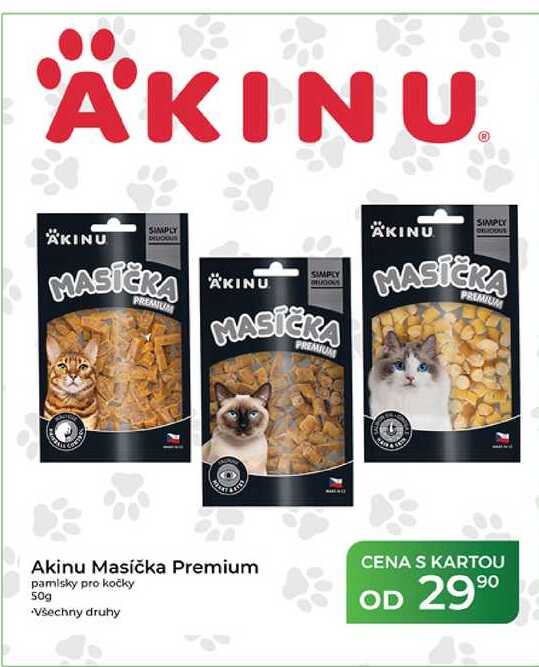 Akinu Masíčka Premium pamlsky pro kočky 50g